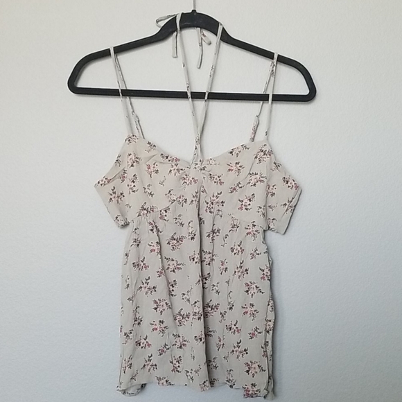American Eagle Outfitters Tops - American eagle Gauze Girly green floral convertible tank medium